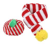 Dog Hat and Scarf Set, Knitted Pet Christmas Costume for Small Medium Large Dogs and Cats, Cozy Wool Winter Outfit with Elastic Fit for Holiday Photos Parties (L)