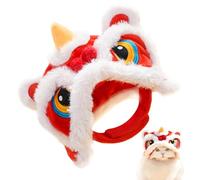 Dog Hat | Cute Plush Cat Costumes | Chinese New Year Costume Soft Warm Dance Dance Clothes Pet Lion Dance for Cat Cat Puppy Dog Holiday Dress Up Supplies