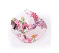 Dog Hat,Dog Baseball Cap 3Pcs Pet Hat Dog Baseball Summer Canvas Cap Only For Small Outdoor Accessories Hiking Sports(B White Flower,L)