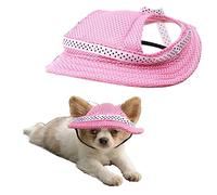 Dog Hat for Extra Small Dogs to Wear Puppy Bucket Hats with Ear Holes and Chin Strap Dog Visor Hat Beach Sun Protection Baseball Cap for Terriers Pug Chihuahua Shih Tzu Yorkshire (S, Pink)