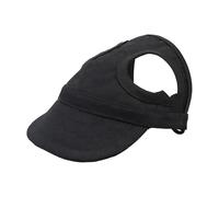 Dog Hat, Lightweight Puppy Sun Hat, Breathable Animal Cap, Adjustable Fashionable Pet Headwear for Hot, Sunny Days, Travel, Beach, Park and Hiking, Black, 5.91 Inches