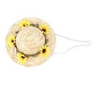 Dog Hat, Propeller Hat For Dogs Dog Propeller Hat Pet Sun Cap with Flowers Mini Straw Hat Funny Mexican Sombrero Cap Party Decorations For Small and Medium Puppy Pets Cat (Yellow