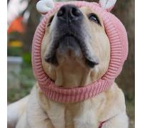 Dog Hat, Quiet Ears for Dogs, Pet Ears Knit Hat for Dogs, Cute Animal Headwear, Winter Warm Pet Ear for Cold Weather (Pink)
