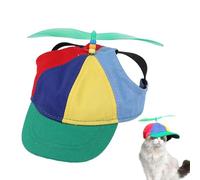Dog Hat with Propellers | Baseball Hat for Dogs | Comfortable Rainbow Sunshade Headwear for Small Dogs and Large Cats Summer Party Park Photography Props