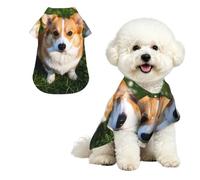 Dog Hawaiian Shirt Breathable Cool Dog Summer Clothes Dog Party Costume | Cute Corgi Pet Summer T-Shirts Comfortable Beach Seaside Puppy Outfit Shirt For Dogs Boy And Girl