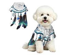 Dog Hawaiian Shirt Breathable Cool Dog Summer Clothes Dog Party Costume | Native American Dream Catcher Pet Summer T-Shirts Comfortable Beach Seaside Puppy Outfit Shirt For Dogs Boy And Girl