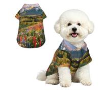 Dog Hawaiian Shirt Summer - Cute Tropical Pet Clothes For Small Dogs Cats - Lightweight Beach Outfit A Riot Of Color