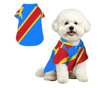 Dog Hawaiian Shirt Summer - Cute Tropical Pet Clothes For Small Dogs Cats - Lightweight Beach Outfit Flag Of The Congo
