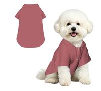 Dog Hawaiian Shirt Summer - Cute Tropical Pet Clothes For Small Dogs Cats - Lightweight Beach Outfit Rose Copper