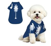 Dog Hawaiian Shirt Summer - Cute Tropical Pet Clothes For Small Dogs Cats - Lightweight Beach Outfit South Carolina Flag