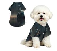Dog Hawaiian Shirt Summer - Cute Tropical Pet Clothes For Small Dogs Cats - Lightweight Beach Outfit Swans On The Lake