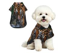 Dog Hawaiian Shirt Summer - Cute Tropical Pet Clothes For Small Dogs Cats - Lightweight Beach Outfit The Tiger Drinking Water