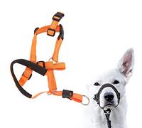 Dog Head Collar, Breathable Dog Head Harness Metal Buckle DogMouth Cover with Adjustable Strap for Outdoor DogMuzzle (L Size(for Wrist Circumference)