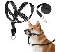 Dog Head Collar, No Pull Head Harness, Adjustable & Reflective Headcollar with 120 cm Leash for Small Medium Large Dogs, Comfortable Safe for Outdoor Home
