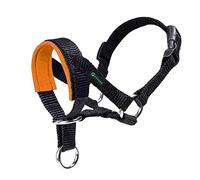 Dog Head Collar with Padded Fabric, Head Harness for Dogs, Anti pulling Head Halter Collar, Adjustable and Easily Control (S, Orange)