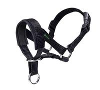Dog Head Collar with Padded Fabric, Head Harness for Dogs, Anti pulling Head Halter Collar, Adjustable and Easily Control (L,Black)