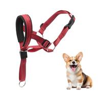 Dog Head Collar with Soft Padded, Gentle Leader for Medium Large Dogs, No Pull Head Harness, Anti Pull Adjustable Reflective Training Head Halter Collar (Red,XL)