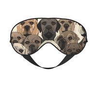 Dog Head Double-Sided Silk Sleep Mask, Adjustable Light Blocking Eye Mask for Travel, Men & Women, Soft Comfortable Blindfold 20x10cm