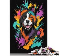 Dog Head Grafitti Art Puzzle Fun Activity for at Home Premium Cardboard Jigsaw Puzzle for Adults Teen 1000pcs (26x38cm)