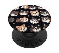 dog head pattern sweet little dogs all over puppy PopSockets Swappable PopGrip