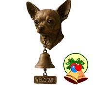 Dog Head Shape Welcome Doorbell, Dog Doorbell, Retro Metal Decorative Hanging Bell Retro Fashion, Welcome English Letter Plaque, Easy to Operate, Suitable for Family Use