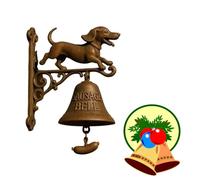 Dog Head Shape Welcome Doorbell, Dog Doorbell, Retro Metal Decorative Hanging Bell Retro Fashion, Welcome English Letter Plaque, Easy to Operate, Suitable for Family Use