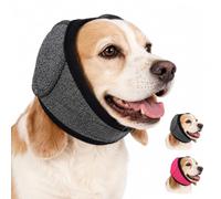 Dog Head Wrap, Dog Ear Muffs Noise Protection, Quiet Ears for Dogs Anxiety, Waterproof Dog Head Wrap Ear Cover for Thunder Fireworks Grooming Swimming，Gray：Medium(Head Circle:14"-19")