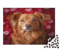 Dog Heart Background Jigsaw Puzzle, 1000 Pcs For Adults