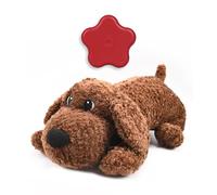 Dog Heartbeat Toy for Puppy Anxiety Relief, Heartbeat Stuffed Animal Heartbeat Plush Toy for Small, Medium, and Large Dogs (Brown)