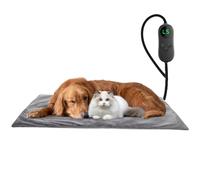 Dog Heat Pad Electric 40 * 70cm, 5 Adjustable Timer & 6 Adjustable Temperature, Pet Heating Mat Waterproof, with Crystal Velvet Cover & Anti Bite Cable, Ideal for Whelping/Puppy/Dogs and Cats