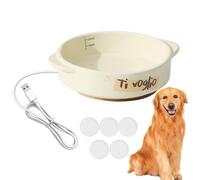 Dog Heated Water Bowl - Ceramic Constant Temperature Automatic Waterer For Dogs, Cats, Rabbits, Birds & Chickens | Winter Pet Water Bowl With Temperature Control | Heated Pet Ẃater Dish
