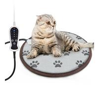 Dog Heating Pad Large Pet Heating Pad Heated Pad Beds, Electric Warming Pads for Dogs Cats,Waterproof Pet Heating Pad Smart Thermostat Switch,Puppy Heating Pad for Whelping Box(FootPrint,Round-40cm)