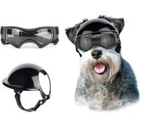 Dog Helmet Dog Helmet Sunglasses for Small Dogs,UV Protection Glasses Sport Hat for Medium,for Outdoor Driving Walking(Helmet (17lb-27lb)-1)