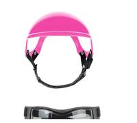 Dog Helmet & Goggles Set - Adjustable Motorcycle Safety Gear for Small Dogs, Puppy Riding Hat with Ear Holes & Windproof Goggles for Bike, Scooter(PURPLE,M glasses S helmet)