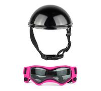 Dog Helmet With Ear Hole Pet Helmet And Goggles Set With Adjustable Strap Dog Puppy Head Cover For Bike Suitable For All Pets