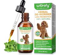 Dog Herbal Deworming Drops 60ml, Releasing Fiber and Enzymes Promote Gut Health and Aid Digestion Immunity Boost, Easy Feeding with a Bacon Flavour, For Daily Wellness