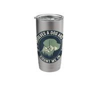 Dog Hiking Mountain Lover Count Me in Distressed Stainless Steel Insulated Tumbler
