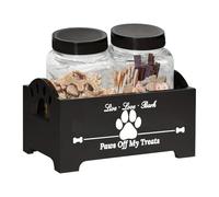 Dog Holder - Wooden Pet Cookie Box, Multifunctional Airtight Container | Convenient Food Solution Organizer for Dogs Cats Small Pets Do