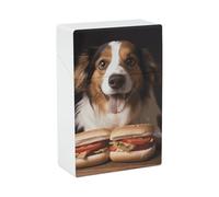 Dog Holding A Hot Dog Cigarette Case 85mm King Size, Crushproof Plastic Cigarette Box Holder for Men Women Cigar Protective Cover Waterproof Cigarettes Holder 20 Capacity