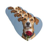 Dog Holding A Rose Car Air Fresheners 4 Pcs Funny Hanging Car Air Fresheners Cute Long Lasting Scented Mirror Hanging Decoration Ornaments Gift For Men Women Heart Shape