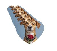 Dog Holding A Rose Car Air Fresheners 6 Pcs Funny Hanging Car Air Fresheners Cute Long Lasting Scented Mirror Hanging Decoration Ornaments Gift Auto Interior Decor For Men Women Heart Shape