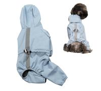 Dog Hooded Raincoats Waterproof Dog Rain Jacket Hoodie,Rain Gear Jumpsuit with Zippered Pocket for Small to Medium Dogs and Large to Medium Cats