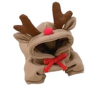Dog Hoodie Christmas Elk Cosplay Clothing Winter Warm Jumpsuit Outfit for Small Dogs Cats Cold Weather Sweatshirt for Holiday Party