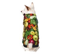 Dog Hoodie Dog Sweater Stylish Dog Clothes Print Pet Clothing Streetwear Sweatshirt Tracksuits Outfit for Dog Puppy-Large, Fresh Fruits and Vegetables