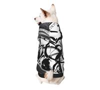 Dog Hoodie Dog Sweater Stylish Dog Clothes Print Pet Clothing Streetwear Sweatshirt Tracksuits Outfit for Dog Puppy-X-Small, Musical Theme Music Clefs