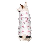 Dog Hoodie Dog Sweater Stylish Dog Clothes Print Pet Clothing Streetwear Sweatshirt Tracksuits Outfit for Dog Puppy-X-Small, Flamingos on white