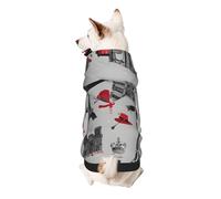 Dog Hoodie Dog Sweater Stylish Dog Clothes Print Pet Clothing Streetwear Sweatshirt Tracksuits Outfit for Dog Puppy-X-Large, French Fashion Model Ferrets