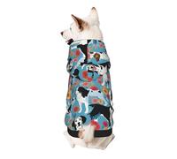 Dog Hoodie Dog Sweater Stylish Dog Clothes Print Pet Clothing Streetwear Sweatshirt Tracksuits Outfit for Dog Puppy-Large, Border Collie Florals