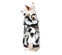 Dog Hoodie Dog Sweater Stylish Dog Clothes Print Pet Clothing Streetwear Sweatshirt Tracksuits Outfit for Dog Puppy-Large, Cute Baby Penguins Sketch