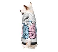 Dog Hoodie Dog Sweater Stylish Dog Clothes Print Pet Clothing Streetwear Sweatshirt Tracksuits Outfit for Dog Puppy-X-Large, Human Brain